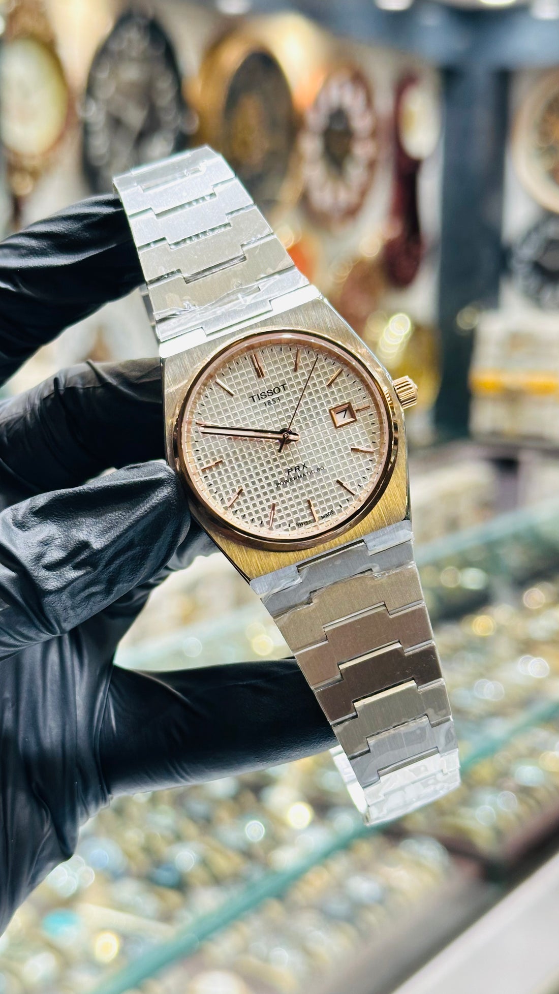 Tissot Prx Rose Gold Silver Master Grade Automatic Sapphire Glass Stainless Steel 1 Year Warranty