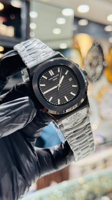 Patek Philippe Nautilus Black Master Grade Automatic Sapphire Glass 1 Year Warranty