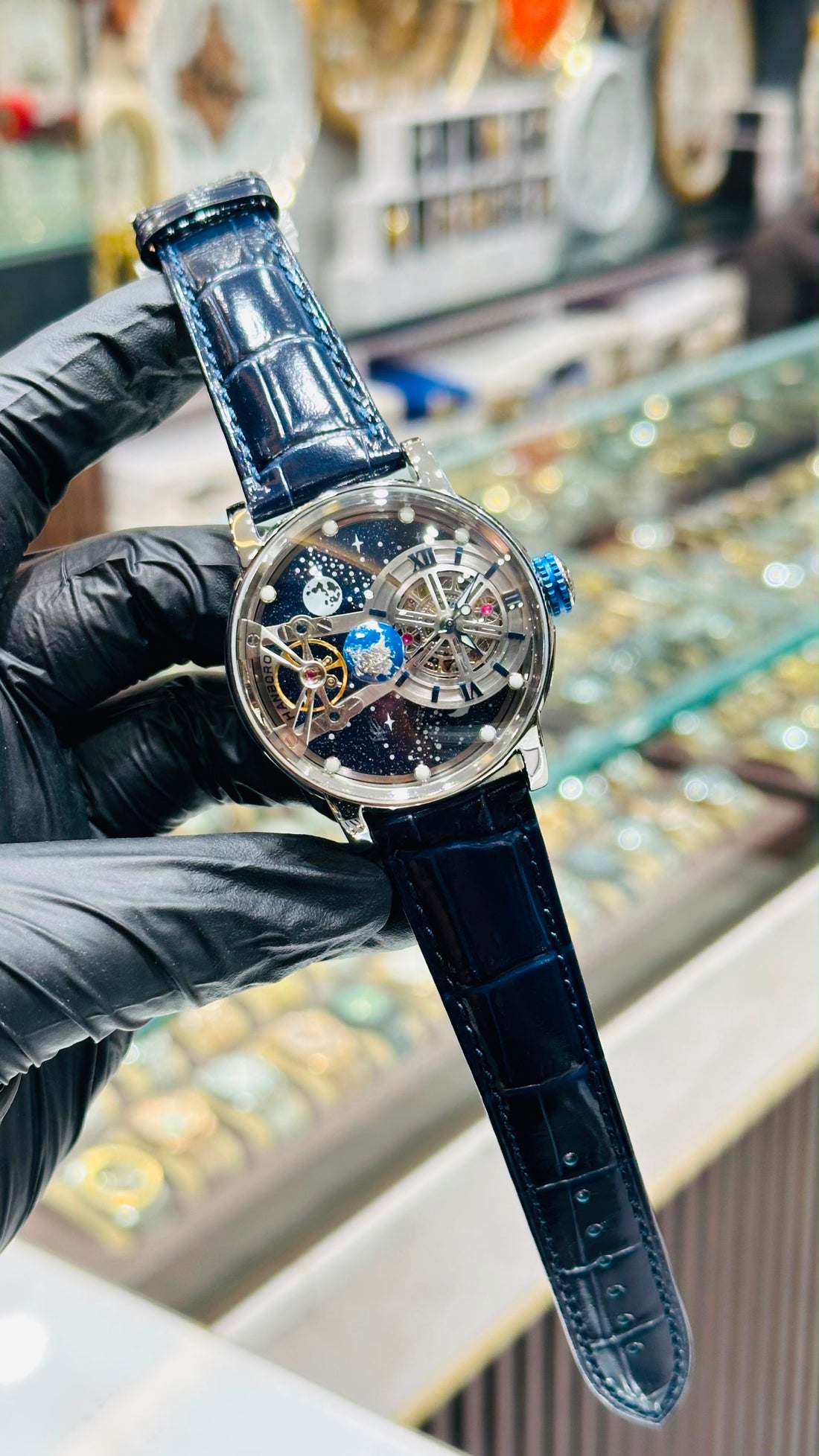 Hanboro original astronomia swiss movement sapphire glass 1 year warranty