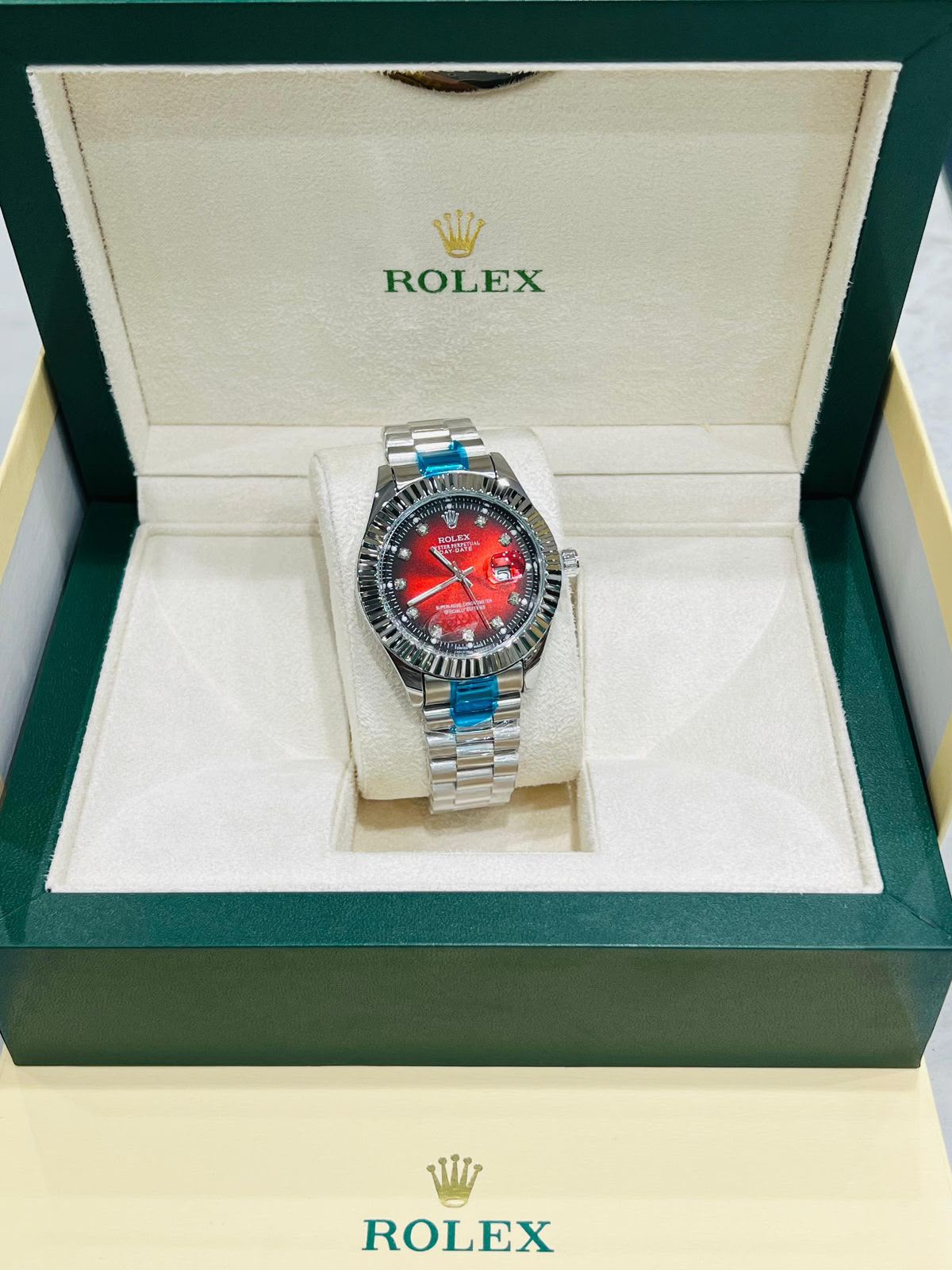 Rolex Datejust Navy Blue Dial Gold Bezel